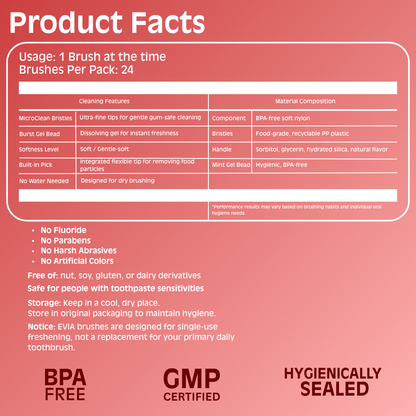 24-Pack EVIA Mini ToothBrush